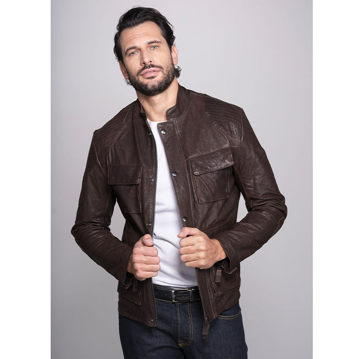 DMD SOLO RIDER BROWN LEATHER JACKET - XXL - SALE - LAST ONE!