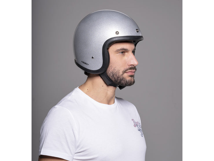 DMD VINTAGE JET HELMET ECE 22.05 - GLITTER SILVER - SIZE XL