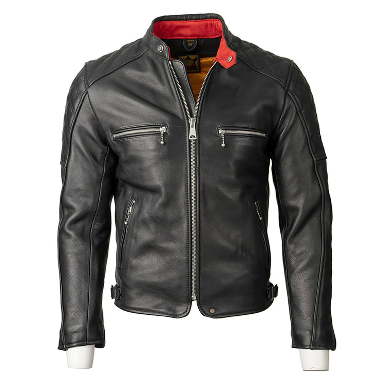 GOLDTOP FLAT TRACKER JACKET (CE ARMOURED) - BLACK - SIZE 42