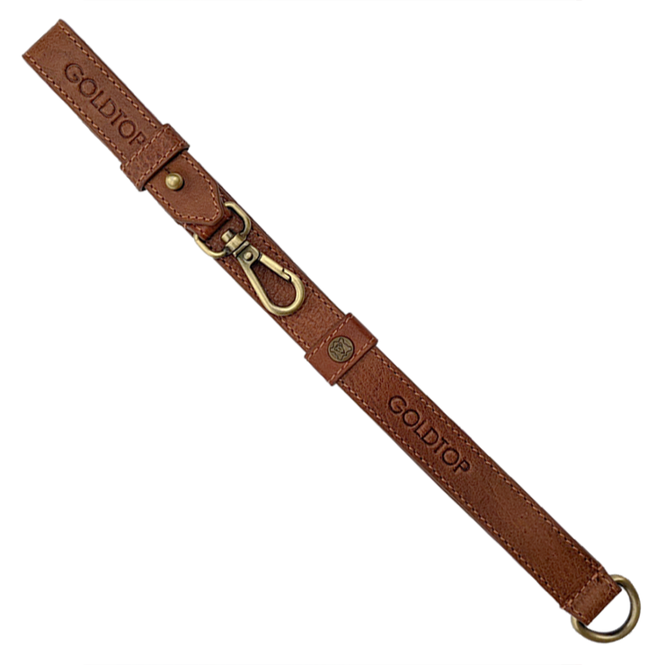 GOLDTOP LEATHER GLOVE STRAP - CHESTNUT