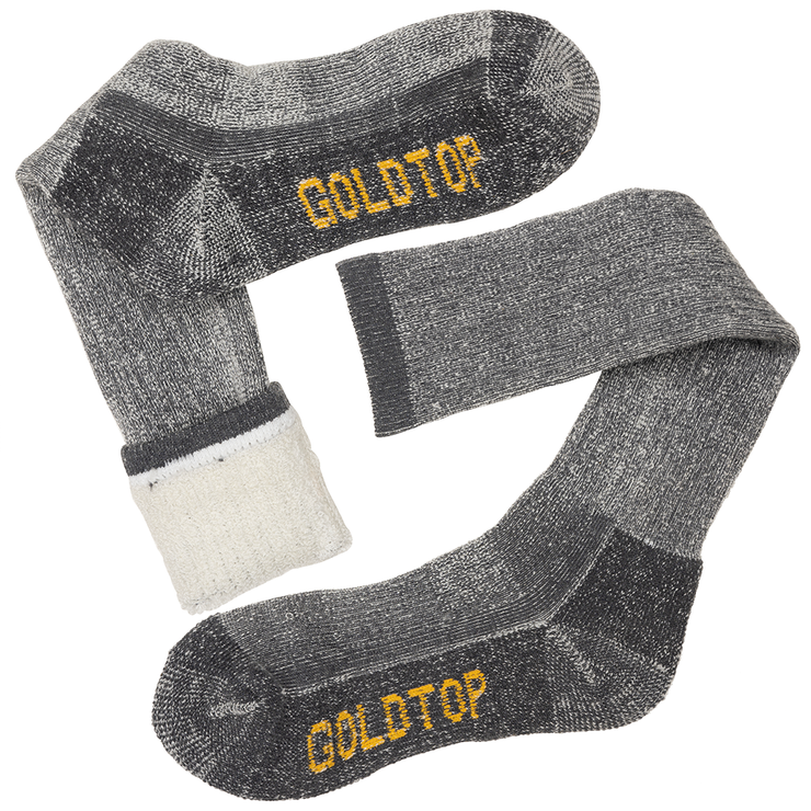 GOLDTOP 75% MERINO WOOL MOTORCYCLE SOCKS - DARK HEATHER GREY