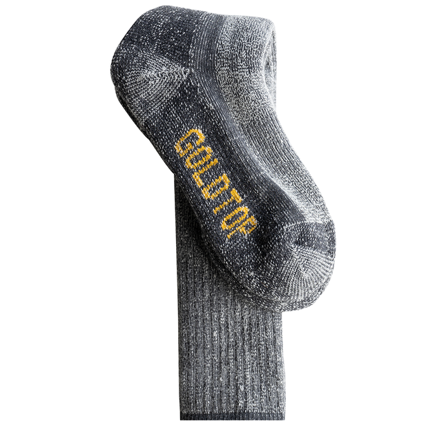 GOLDTOP 75% MERINO WOOL MOTORCYCLE SOCKS - DARK HEATHER GREY