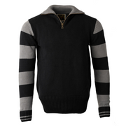 GOLDTOP 1920'S MOTORCYCLE RACING SWEATER - BLACK/GREY