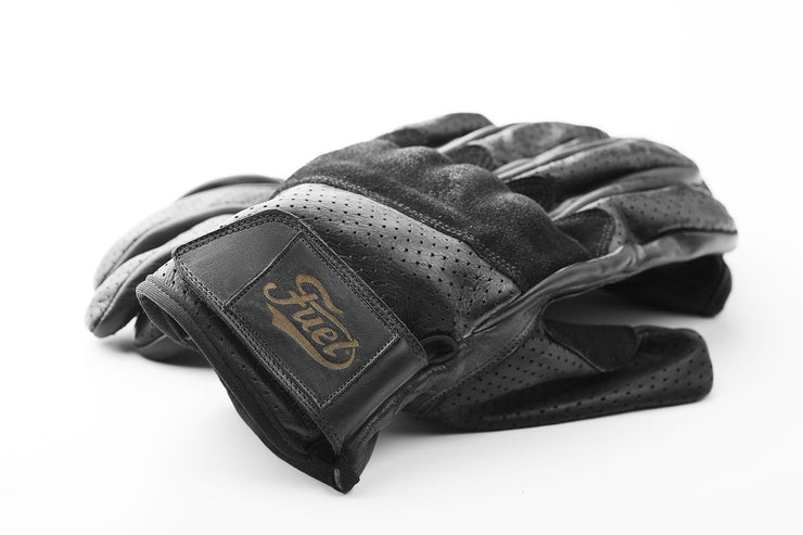 FUEL RODEO GLOVES PERFORATED BLACK - SIZE L