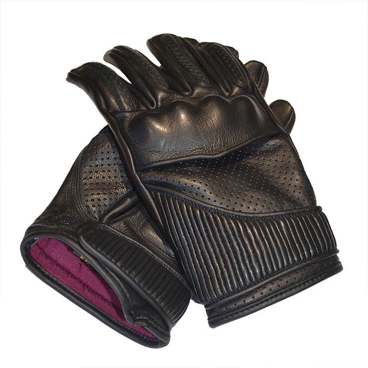 GOLDTOP SILK LINED VICEROY GLOVES - BLACK