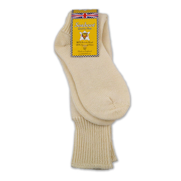 GOLDTOP 80% WOOL SEABOOT SOCKS - ECRU