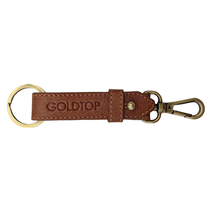 GOLDTOP LEATHER BELT KEYRING SLIM - CHESTNUT