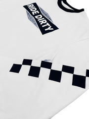 AGE OF GLORY DIRTY CHECKERS LONG SLEEVE TEE - WHITE BLACK - SALE!