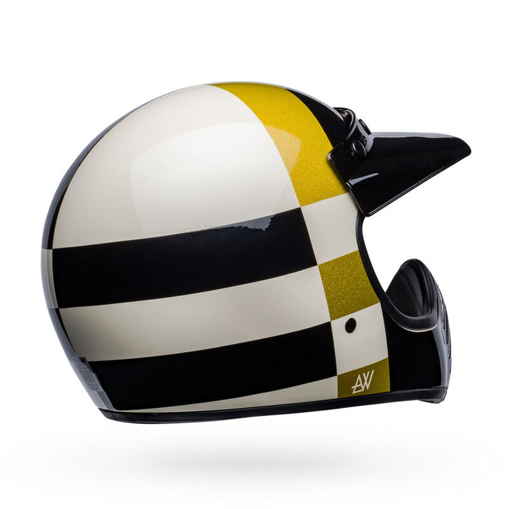 BELL MOTO 3 - ATWYLD ORBIT GLOSS WHITE/BLACK - SIZE S