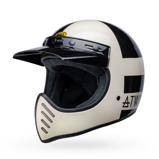 BELL MOTO 3 - ATWYLD ORBIT GLOSS WHITE/BLACK - SIZE S