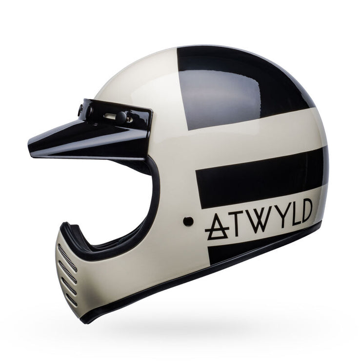 BELL MOTO 3 - ATWYLD ORBIT GLOSS WHITE/BLACK - SIZE S