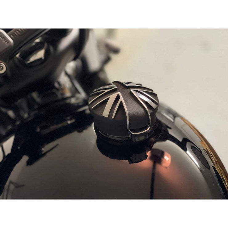 MOTONE BLACKJACK UNION JACK MONZA CAP KIT FOR TRIUMPH & HD - CONTRAST POLISHED