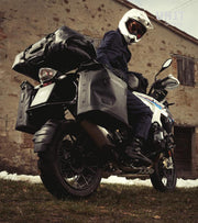 TWO KHALI SIDE PANNIERS IN TPU 35L - 45L + PAIR OF ALUMINIUM PLATES