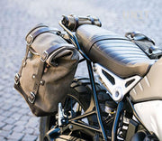 UNIT GARAGE WAXED SUEDE PANNIER SCRAM 22-30L W/ DOUBLE SUBFRAME FOR RNINET - MOSS GREY