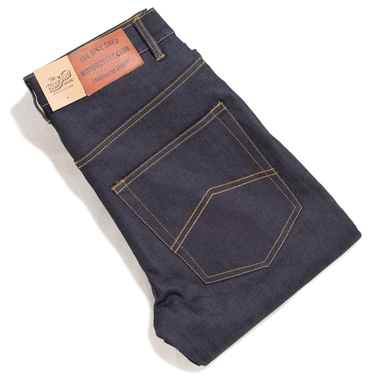 BIKE SHED PROTECTIVE ROAD JEANS - RAW INDIGO - SIZE 36R