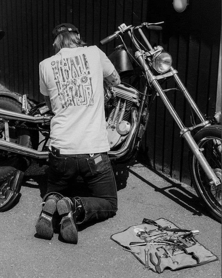 BIKE SHED TOOLKIT T SHIRT - WHITE - SIZE XL