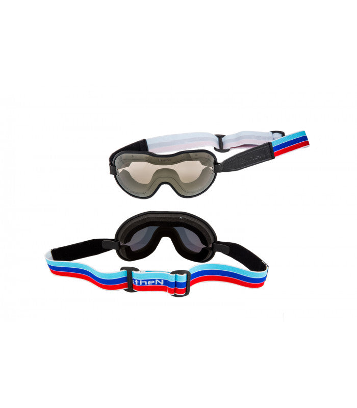 ETHEN CAFE RACER GOGGLE MIRROR BRONZE PHOTOCHROMIC LENS - AZURE / BLUE / RED