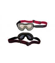 ETHEN CAFE RACER GOGGLE MIRROR BRONZE PHOTOCHROMIC LENS - BLACK W/ BORDEAUX RED PINSTRIPES