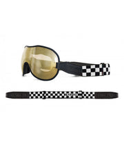 ETHEN CAFE RACER GOGGLE MIRROR BRONZE PHOTOCHROMIC LENS - CHECKER BLACK/WHITE