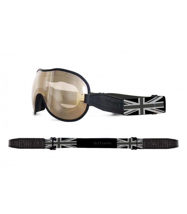 ETHEN CAFE RACER GOGGLE MIRROR BRONZE PHOTOCHROMIC LENS - UNION JACK