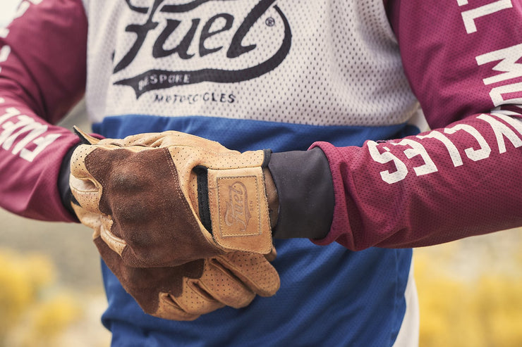 FUEL RODEO GLOVES PERFORATED YELLOW - SIZE M - LAST PAIR!