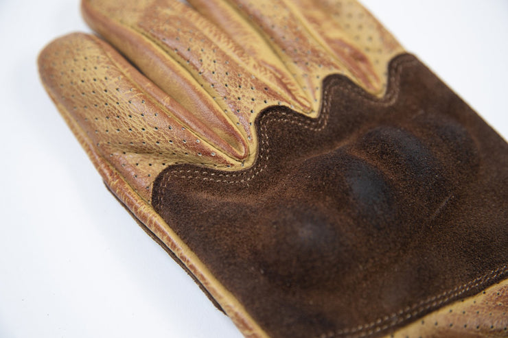 FUEL RODEO GLOVES PERFORATED YELLOW - SIZE M - LAST PAIR!