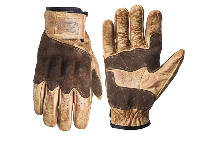 FUEL RODEO GLOVES PERFORATED YELLOW - SIZE M - LAST PAIR!