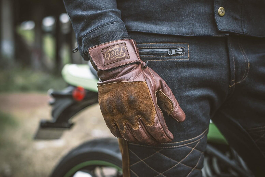 Fuel Motorcycles Rodeo Leather Gloves Brown S W18 GLOVE BROWN S