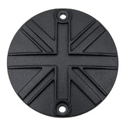MOTONE CLUTCH (LHS) COVER/BADGE - UNION JACK - BLACK
