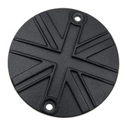 MOTONE CLUTCH (LHS) COVER/BADGE - UNION JACK - BLACK