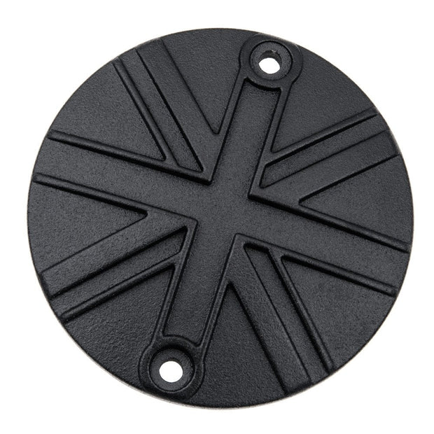MOTONE CLUTCH (LHS) COVER/BADGE - UNION JACK - BLACK