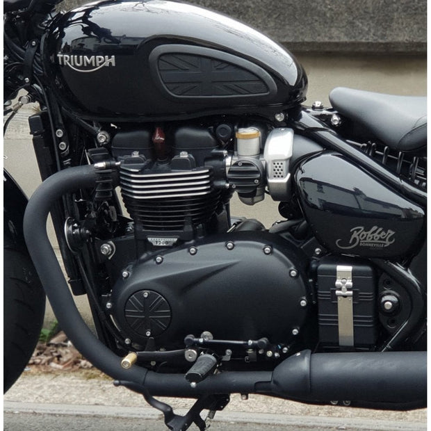 MOTONE CLUTCH (LHS) COVER/BADGE - UNION JACK - BLACK
