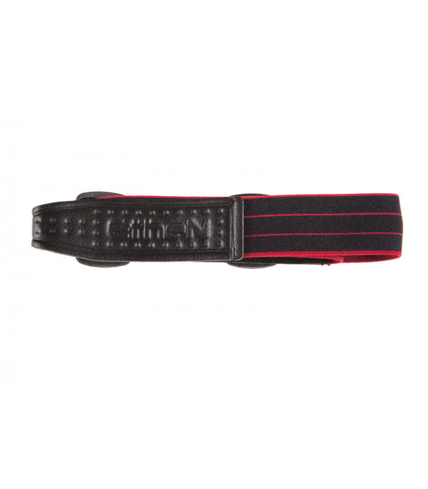 ETHEN SCRAMBLER/CAFE GOGGLE STRAP - BLACK W/ BORDEAUX RED PINSTRIPES