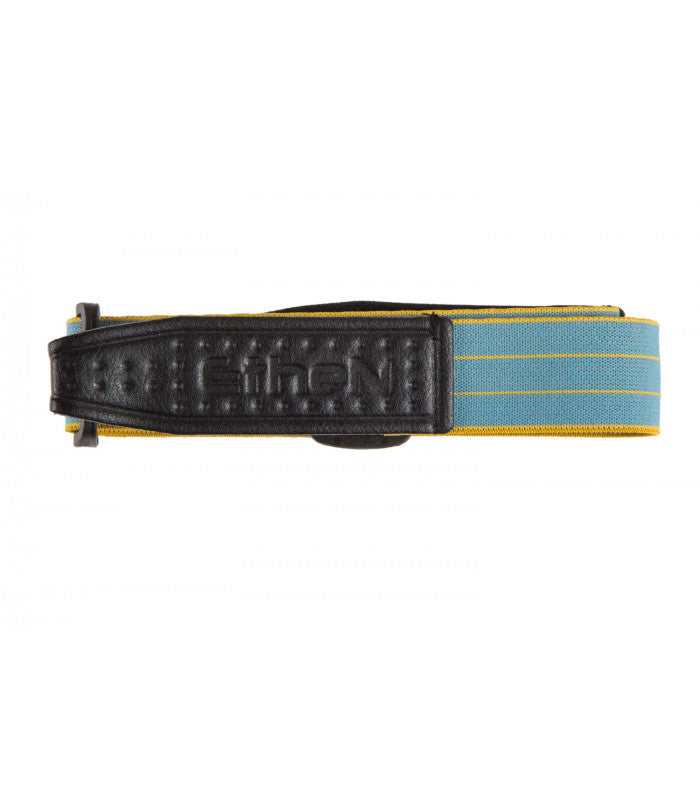 ETHEN SCRAMBLER/CAFE GOGGLE STRAP - SKY BLUE W/ SAFFRON YELLOW PINSTRIPES