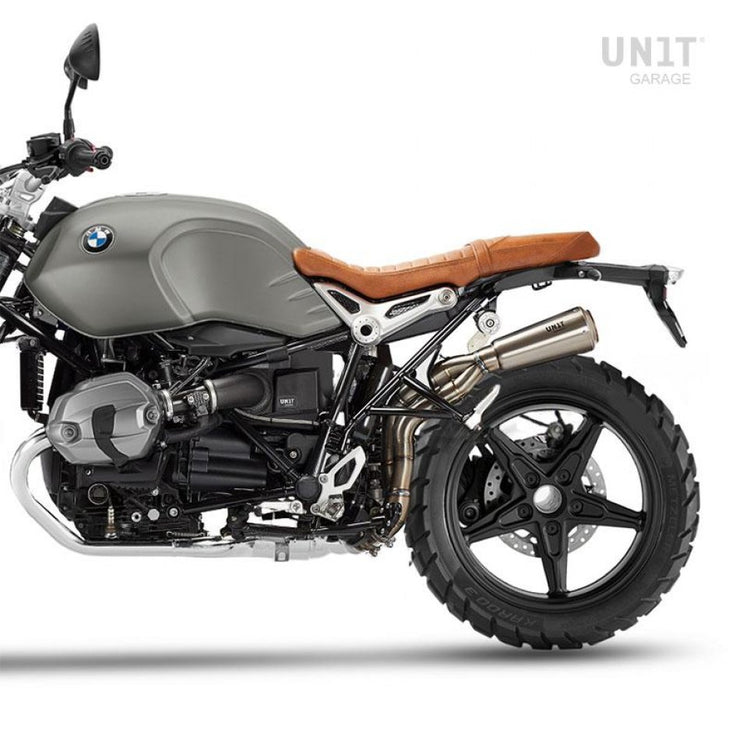 UNIT GARAGE HIGH PIPE 1:2:1 NINE T SCRAMBLER IN TITANIUM WITH VISIBLE WELDS