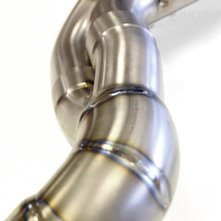 UNIT GARAGE HIGH PIPE 1:2:1 NINE T SCRAMBLER IN TITANIUM WITH VISIBLE WELDS