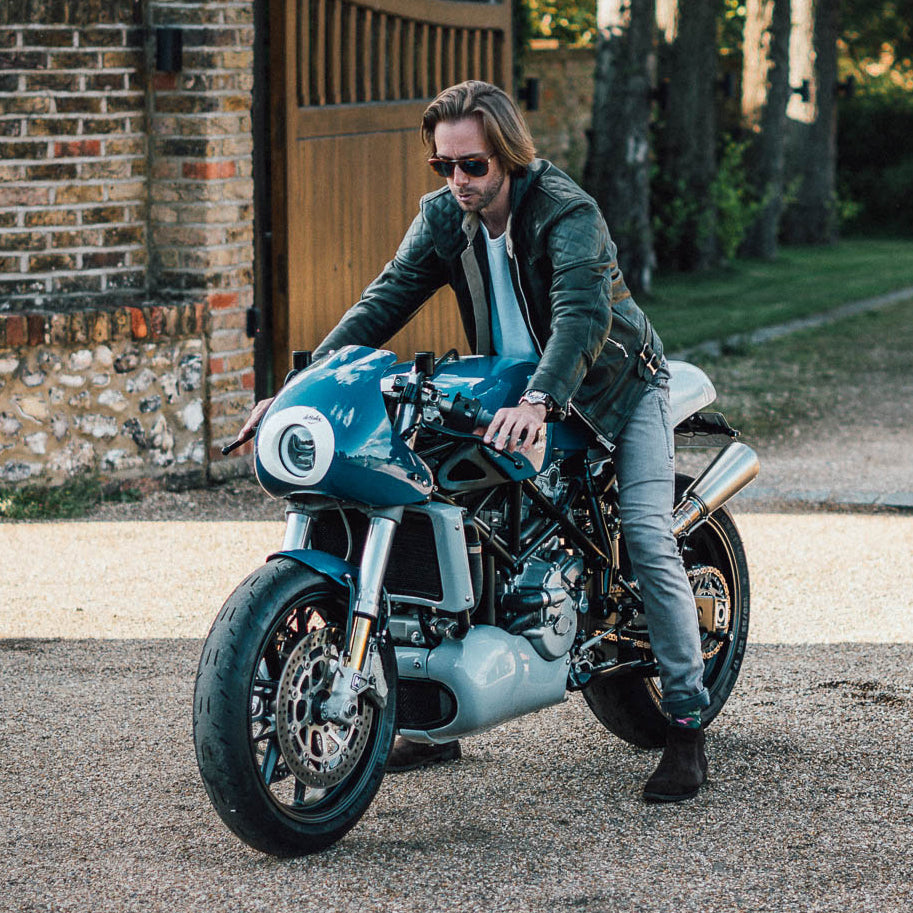 GOLDTOP '76 CAFE RACER JACKET (CE ARMOURED) BRITISH RACING GREEN