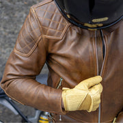 GOLDTOP '76 CAFE RACER JACKET (CE ARMOURED) - WAXED BROWN