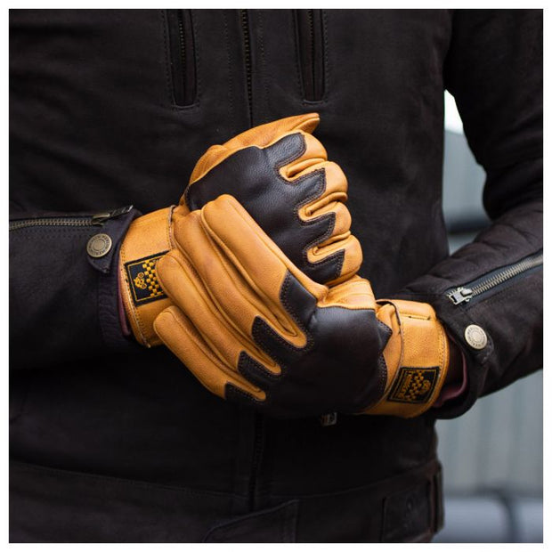 HELSTONS WOLF GLOVES - GOLD/BROWN