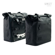 TWO KHALI SIDE PANNIERS IN TPU 35L - 45L + PAIR OF ALUMINIUM PLATES