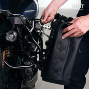 TWO KHALI SIDE PANNIERS IN TPU 35L - 45L + PAIR OF ALUMINIUM PLATES