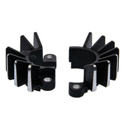 MOTONE FINNED EXHAUST CLAMPS - LC - BLACK/CONTRAST POLISHED FINS