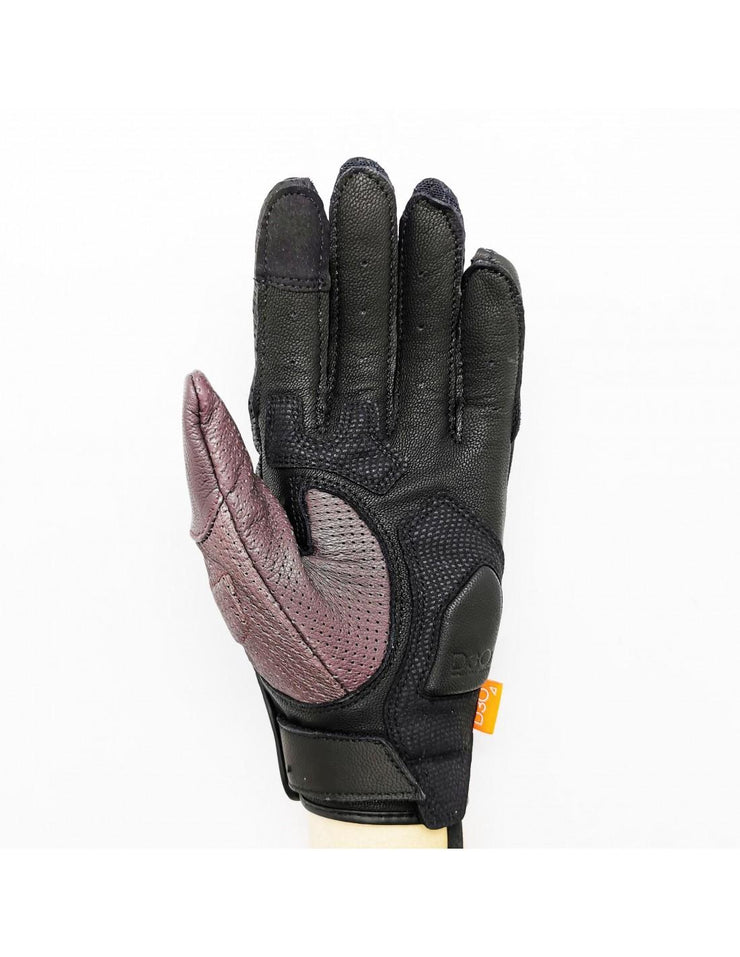 RACER META 4 LADIES GLOVE - BLACK/BURGUNDY