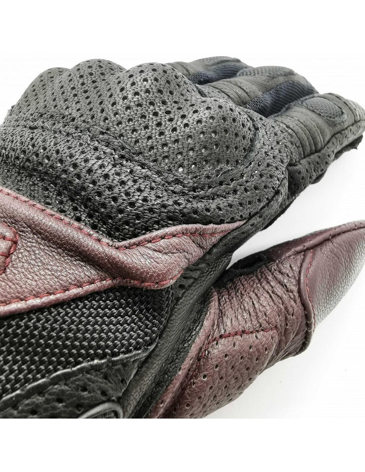 RACER META 4 LADIES GLOVE - BLACK/BURGUNDY