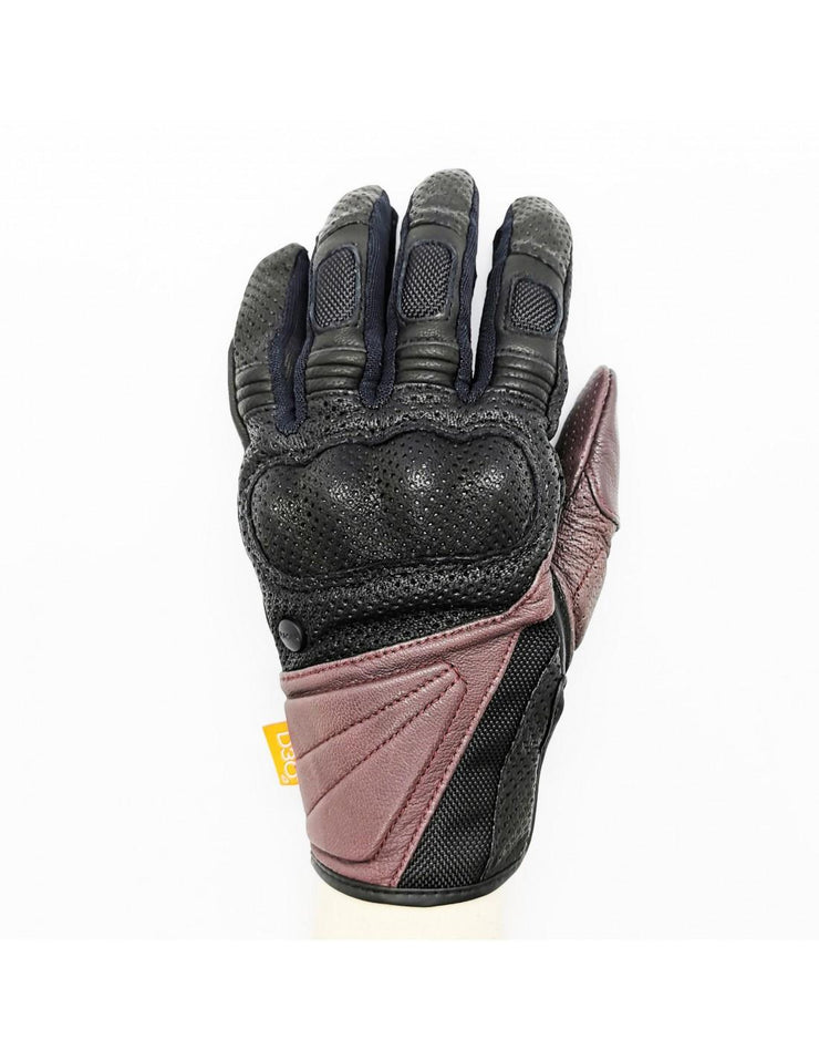 RACER META 4 LADIES GLOVE - BLACK/BURGUNDY