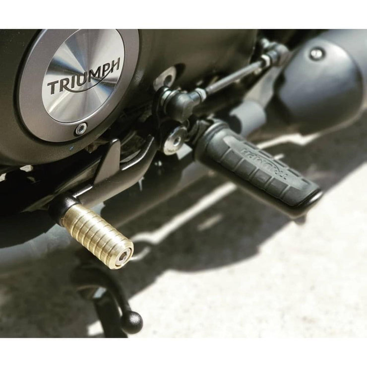 MOTONE GEAR SHIFTER LEVER END PEG - RIBBED BRASS