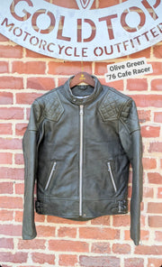 GOLDTOP '76 CAFE RACER JACKET (CE ARMOURED) - OLIVE GREEN