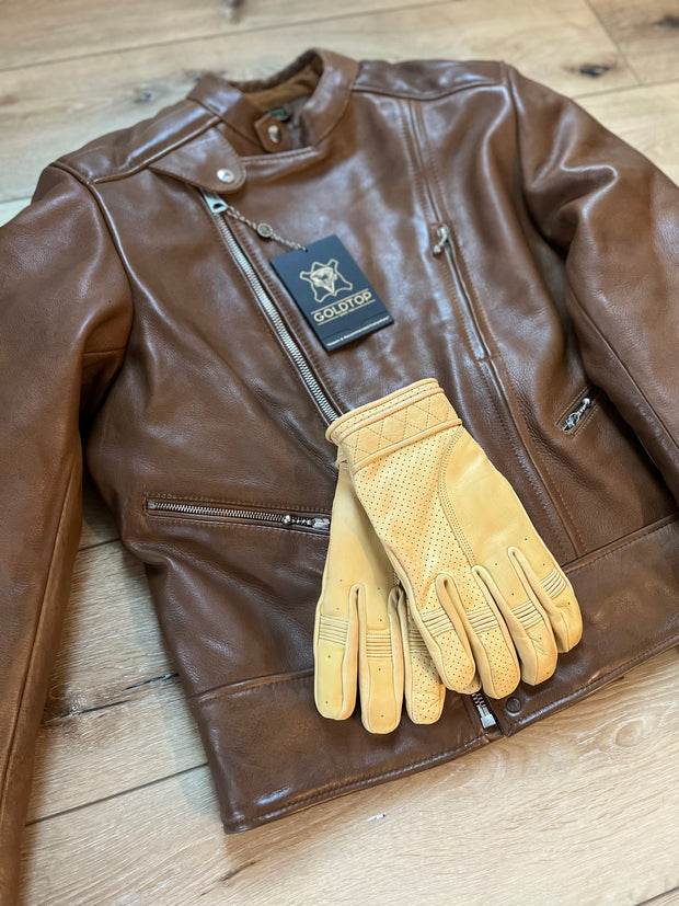 GOLDTOP LANCER JACKET (CE ARMOURED) - WAXED BROWN - SIZE 40 - LAST ONE!