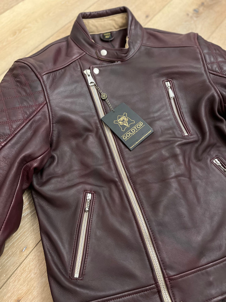 GOLDTOP BOBBER JACKET (CE ARMOURED) - OXBLOOD