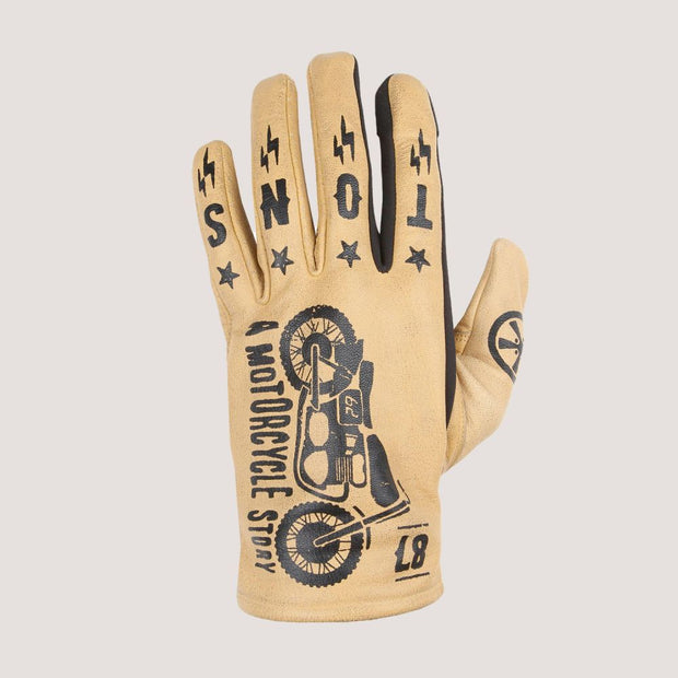 HELSTONS KUSTOM GLOVES - BEIGE